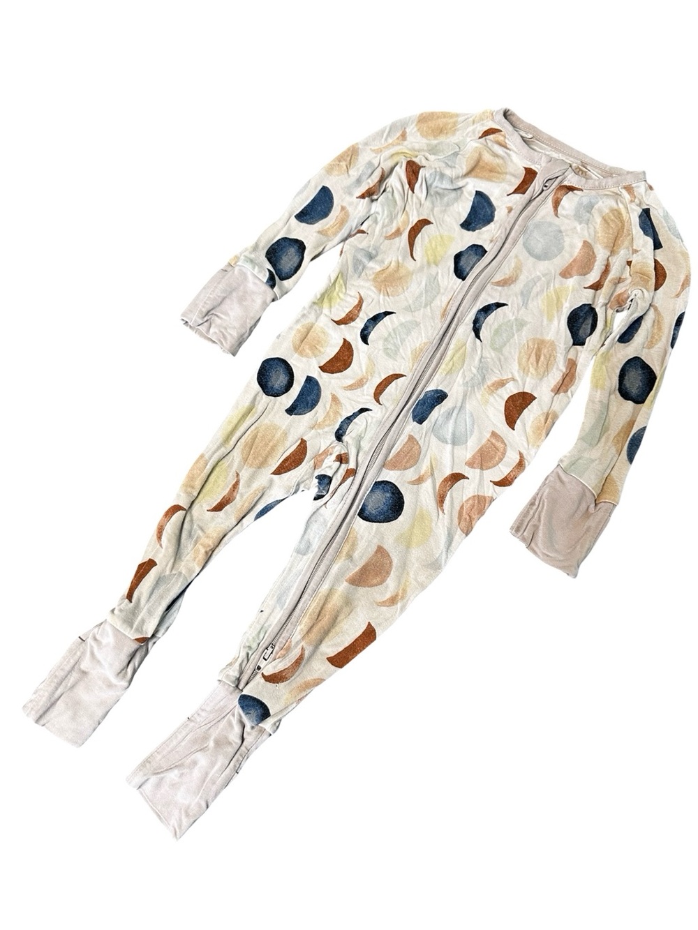 Little Sleepies Luna Neutral Zippy Size 3-6 Months Gender Neutral Pajama Bamboo